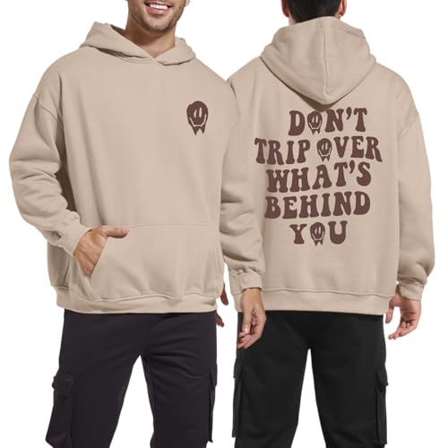 Mens Graphic Hoodies Inspirational Letter Slogan Fleece Pullover Skull Culture Hoodie Casual Hooded with Pocket