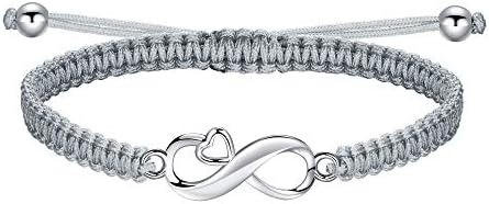 JENDEAR SHINE Infinity Braided Bracelet Valentine's Day Jewelry 925 Sterling Silver Handmade Adjustable String Bracelet for Women Girls Birthday Friendship Couple Gift