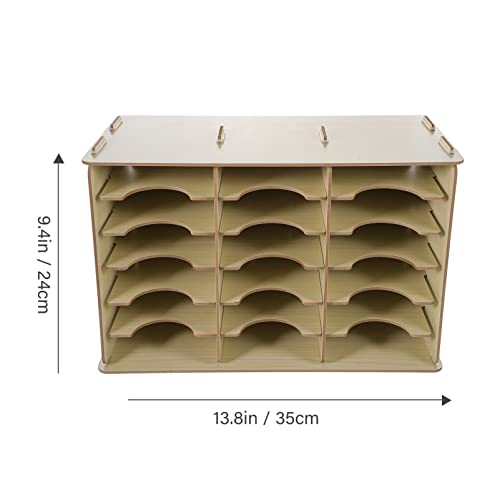 Organisateur de Table Multi-compartiments Kichvoe Support de Bureau en Bois pour Téléphone