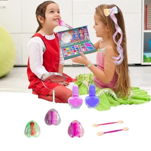 Image of PLUSPOINT Unicorn Makeup Kit for Girl, Washable Makeup Set for Girls, Makeup Set for Kids, Girl Toys Children Play Makeup Kit with Folding Case Birthday Gifts for Girls Age 4 5 6 7 8 Year Old