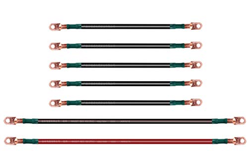 10L0L Golf Cart Battery Cables for EZGO 1994 & UP, EZGO Battery Cables Wiring Kit for 36 & 48 Volt TXT with 4 Gauge 7 PC AC/DC Wire Golf Cart Battery Cable Set