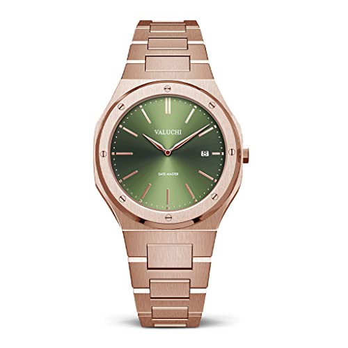 Montre quartz Valuchi Date-Master homme en acier inoxydable et verre saphir