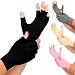 Vive Arthritis Compression Gloves - Men, Women Fingerless Brace for Rheumatoid and Osteoarthritis - Black Hand Wrap for Arthritic Joint Pain Symptom Relief - Open Finger Fit for Computer Typing