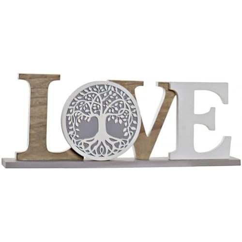 Letras decoración Cartel Sobremesa Arbol Madera 47x17,5x7 cm (LOVE) Cover