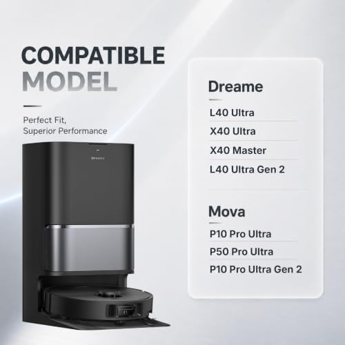 Image of 26Pack X40 Ultra /L40 Ultra Gen 2 /Mova P10 Pro Ultra Gen 2 Accessories | Premium Rubber H13 Filter Paper Microfiber Mop 3.2L Activated Carbon Bags