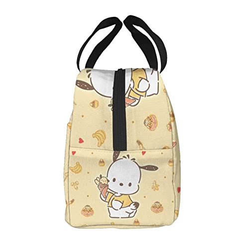 Yellow Anime Lunch Bag For Women Girl Insulated Portable Reusable Kawaii Tote Lunch Box With Compartments For Picnic Work School Travel #TOP2