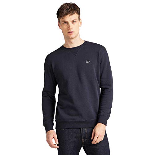 Lee Men's Plain Crew Sweatshirt, Blue (Midnight Navy Ma), XXL