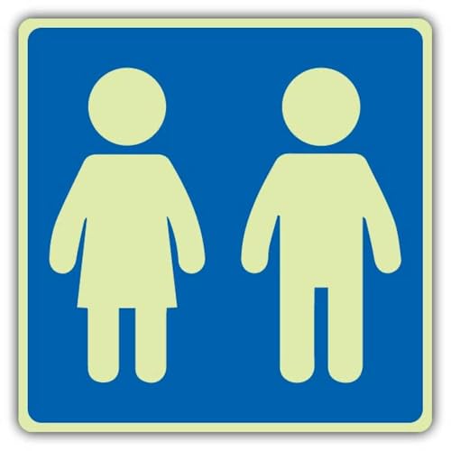 Panneau de sécurité phosphorescent double lueur pour repérer les toilettes enfants la nuit