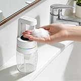 GAESHOW Dispensador de jabón de baño, dispensador de jabón automático con sensor de infrarrojos, USB recargable, 4 niveles ajustables, accesorios de baño, IPX7 impermeable, para cocina, baño
