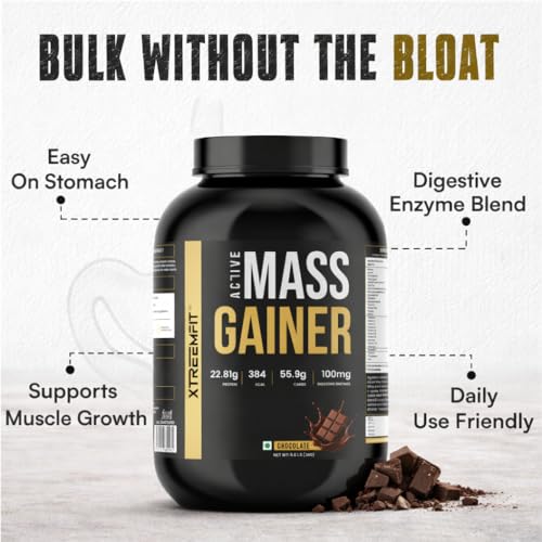 Image of Mass Gainer Protein Powder 2kg Chocolate Flavor | High Calorie Weight Gainer Powder | Muscle Mass & Strength Builder | Advanced Protein Carb Formula | Gym & Fitness Supplement