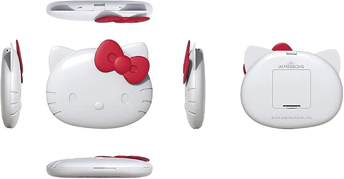 Impressions Vanity Hello Kitty Cute Compact Mirror with Touch Sensor Switch for Wallets, LED Makeup Mirror with 2X Magnifying Glass and Adjustable Brightness White