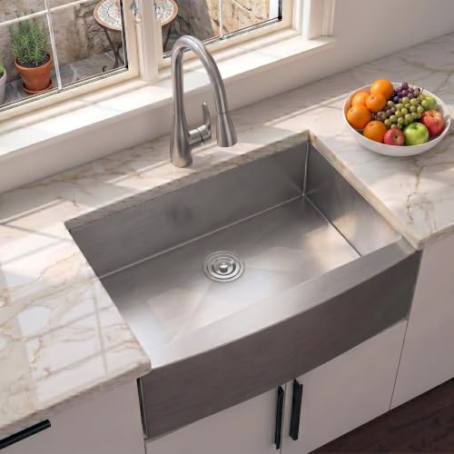 Comllen 33 Inch Farmhouse Sink, Stainless Steel Single Bowl...