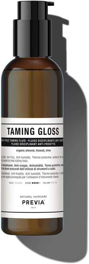 Hair Gloss Taming Serum & Leave-In Conditioner - Anti-Frizz Heat Protectant for Dry Damaged Hair - Organic Almond Vegan Moisturizing Gloss - 6.7 oz
