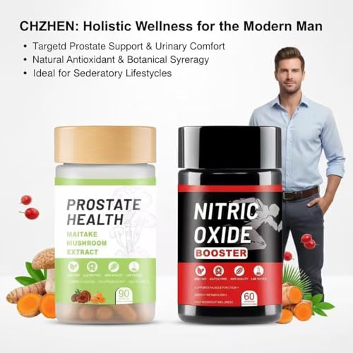 Image of Prostate Support Nitric Oxide Booster Kit, Include Turmeric Root, Mushroom Blend, and Saw Palmetto extracts, Designed to Protect and Support Prostate Healthy - 90 Capsules &60capsules