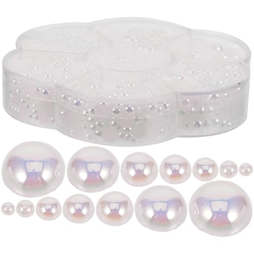 HAPINARY Nail Charms Set DIY Nail Art Pearls 7pcs Half Round Colored Pearl Charms for Women