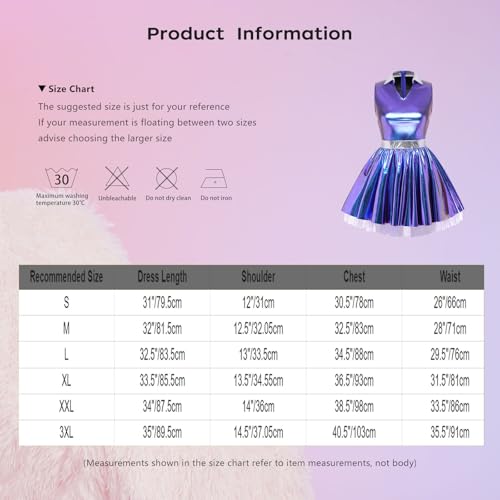 Vestido alienígena Aislor mono metálico sin mangas con diseño brillante 7
