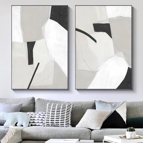 Toile de peinture moderne minimaliste encadrée grand format 60x80 cm pour séjour