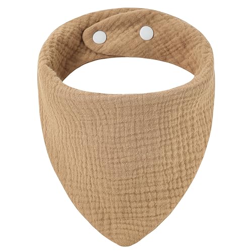 8 PACK Muslin Baby Bibs 6-layer 100% Cotton Unisex Absorbent Adjustable Bandana Drool Bibs for Teething Drooling4