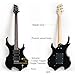 Electric guitar 24fret full size flame shape black guitars HSH pickup single tremolo phoenix body maple neck dot inlay gigbag strap in suitable all people practice music show party play(FR Black)