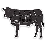 Meat Cuts Beef Cow Steak Vinyl Sticker Decal Laptop Car Bumper Sticker Travel Luggage Car iPad Sign...