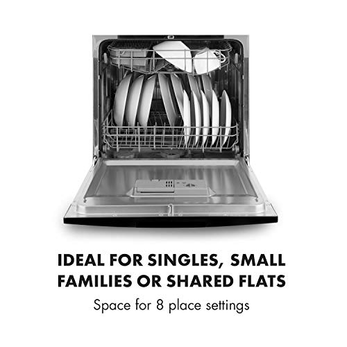 Klarstein Amazonia Neo - vaatwasser, vaatwasser, vrijstaand, semi-geïntegreerd, 205 kWh/jaar, 55 cm breed, 8 couverts, 8 programma's, Aquastop, zwart - Afbeelding 6