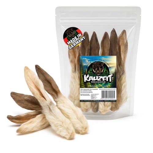 1 Kg ca. 80 Stück Kaninchenohren mit Fell fettarm Barf wie Schweineohren Rinderohren Kausnack Kauartikel