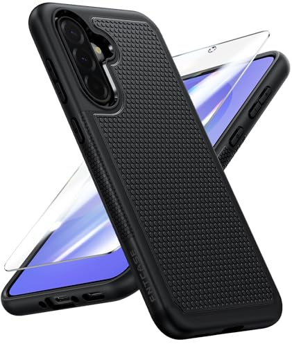 Image of FNTCASE for Galaxy A36-5G Phone Case - A56-5G Military Grade Drop Protection, 14ft Drop Tested, Screen Protector Included, Anti-Slip Matte Textured, TPU+PC Dual Layer Shockproof Cover (Black)
