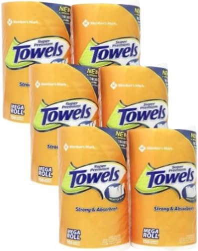 6 Mega Rolls Paper Towels (= 900 2-Ply Sheets) Select-A-Sheet Ult...