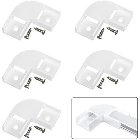 Jirvyuk 90 Degrees Aluminum Channel Corner Connectors with Screws for 16-17mm U Shape LED Profile Channel-5pcs Cover