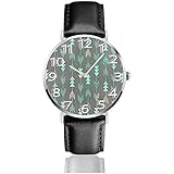 MATERIAL: Imported Quarzwerk, silbernes Edelstahlgehäuse, langlebiges und kratzfestes Mineralglas-Zifferblattfenster, PU-Lederbandschnalle.