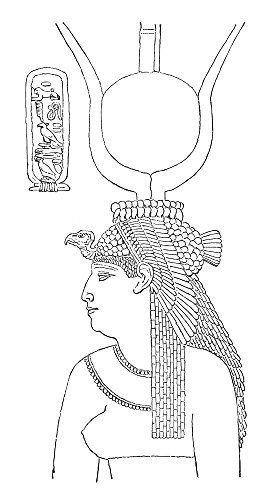 Cleopatra Vii (69-30 BC) Nlast Macedonian Queen Of Egypt Line Drawing Of A Carving On The Pronaos Of The Temple At Dendera Egypt Poster Print by (24 x 36)