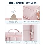 BAGSMART Travel Toiletry Bag, Extra Large Full-open Hanging Toiletry Bag for Women, Puffy Cosmetic Makeup Bag Organizer with Handle for Accessories, Essentials, Toiletries (Pink 13''L) - Image 5