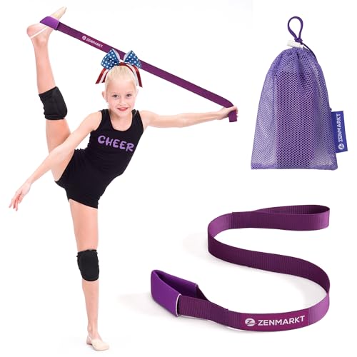 Stretching Strap for Cheer â€“ Flexibility Stunt Strap for Cheerleaders â€“ Durable Cheer Stretching Bands for Improved Flexibility, Range of Motion â€“ Essential Cheer Accessories (Purple)