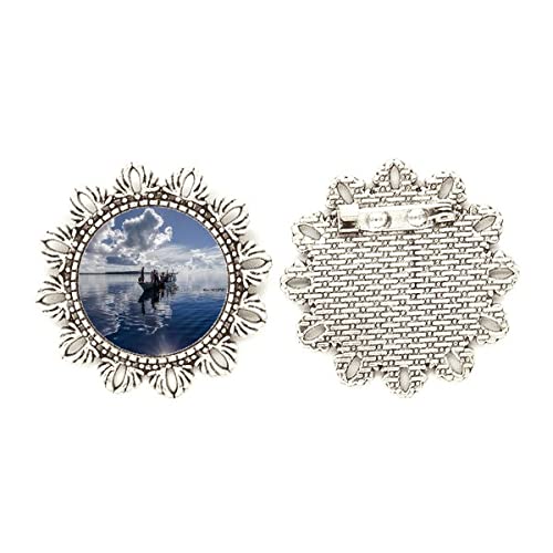 Broche de plata de barco azul marino mediano, el detalle ideal para amantes del mar y la vela