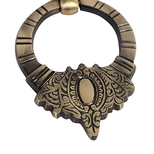 Decorative Golden Brass Door Knocker Victorian Style Brass Door Knocker Door Décor With Antique Finish Heavy Duty Brass Round Maharaja Door Knocker (Decorative) #TOP5