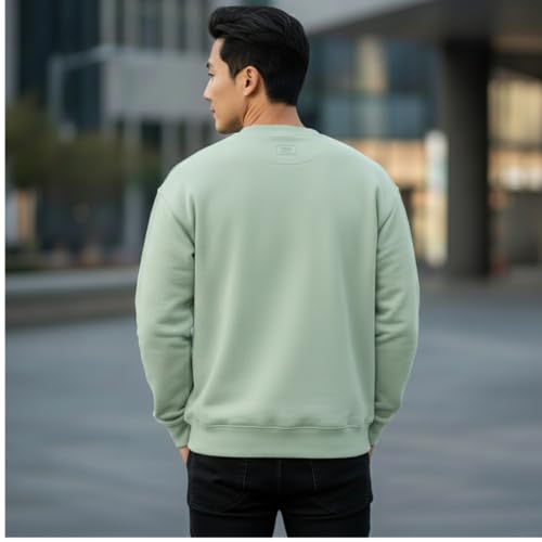 Image of Men's Crew Neck Sweatshirt, Long Sleeve, Casual Pullover, Multiple Colors Available