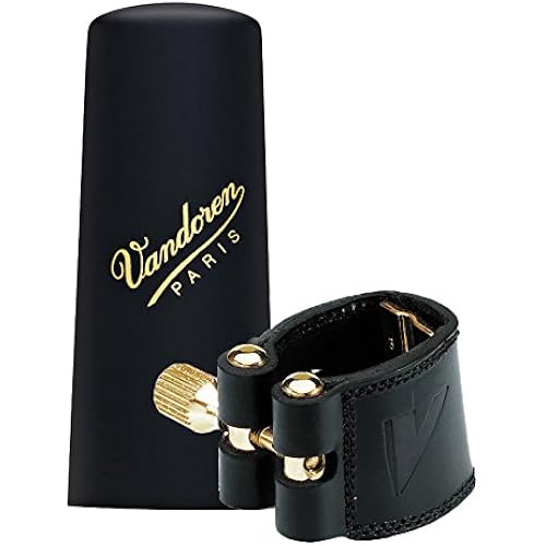 Vandoren LC29P Leather Ligature and Plastic Cap for Baritone Saxophone with 3 Interchangeable Pressure Plates