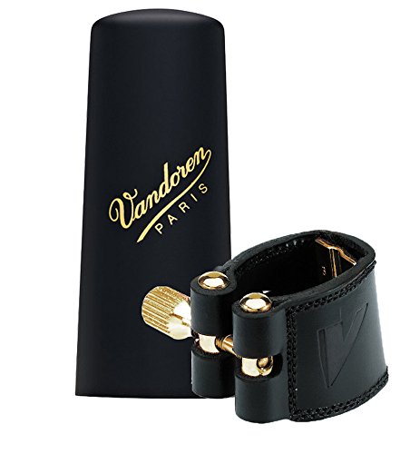 Vandoren LC26P Leather Ligature and Plastic Cap for Soprano Sax with 3 Interchangeable Pressure Plates by Vandoren - Used condition - US$65.60