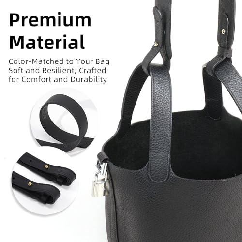 Image of DGAZ TC leather shoulder strap for Hermes Picotin /Lindy /Evelyne, replaceable crossbody bags strap, handmade