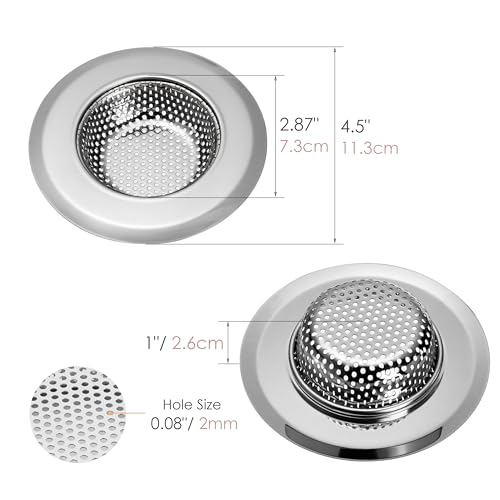 Coladores para fregadero de acero inoxidable 6 piezas 4.5 pulg miniatura 2