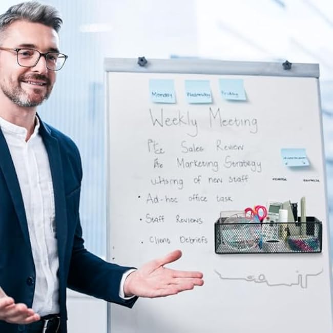 WUWEOT 2 Pack Magnetic Basket Fridge Side Organizers, Strong Magnetic Spice Rack, Metal Wire Mesh Shelf for Refrigerator, Kitchen Counter, Cabinet and Oven