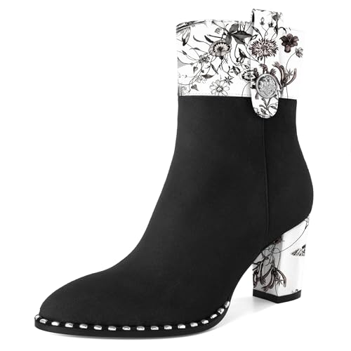 Bottes rondes femme talon bloc 3 inch bottes confortables fermeture éclair hiver