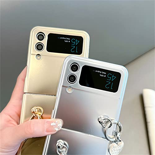 Coque Samsung Galaxy Z Flip 3 antichoc avec miroir cœur et chaîne de transport