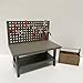 1:12 Dollhouse Miniature Tool Workbench with Accessories Miniature Dollhouse Garage Garden Furniture (Darkgreyworkbench)