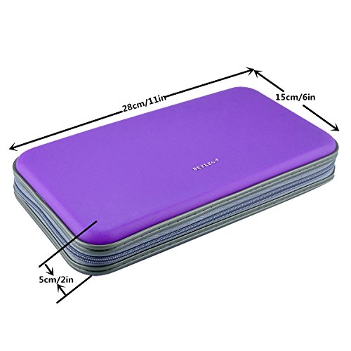 Wismart 72 Capacity Heavy Duty Cd Dvd Blu-Ray Media Case Storage Holder Organizer Wallet (Purple) #TOP1