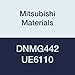 Mitsubishi Materials DNMG442 UE6110 DNMG Carbide DN Type Negative Turning Insert with Hole, CVD Coated, Rhombic 55?, 0.5" IC, 0.25" Thick, 0.031" Corner Radius, Standard Breaker (Pack of 10)