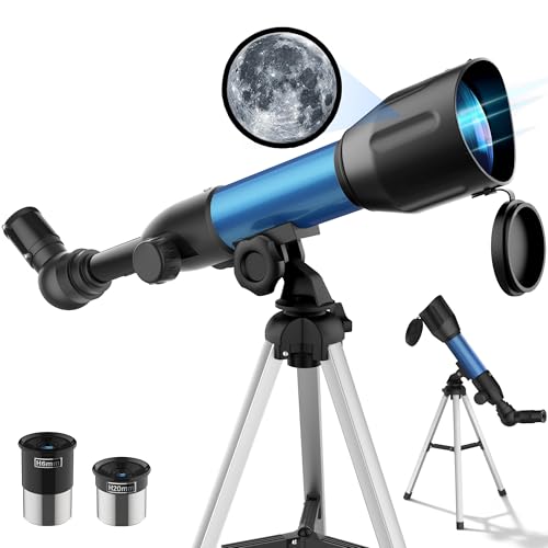 Astronomisches Teleskop für Kinder, 360/50mm HD Refraktor Teleskop für Einsteiger, Tragbar & Superklar, für Himmel- und Landschaftsbeobachtung, ideales Bildungsgeschenk