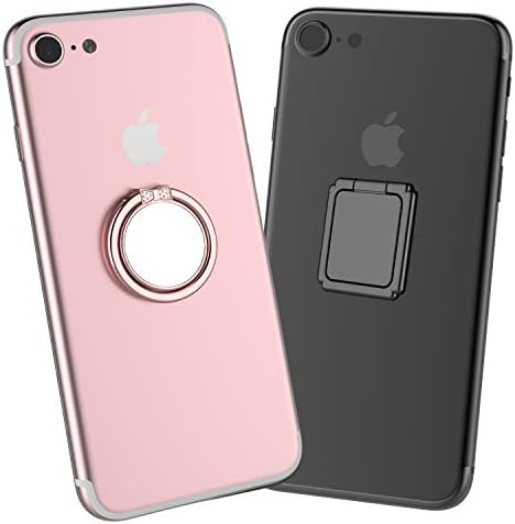 ICHECKEY Smart Phone Ring Holder Mirror Series Stylish 360¡ãAdjustable Ring Stand Grip Mount Kickstand for iPhone X/8/7/7 Plus, Galaxy S8/S8 Plus and Almost All Cases/Phones (Black Rosegold)