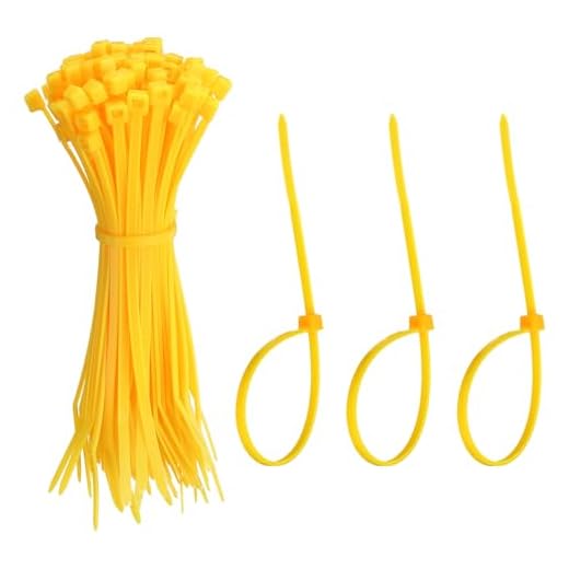 YELARXI Zip Ties Plastic Cable Ties, Self-Locking Wire Zip Tie 4 Inch Fit for Home Garden Office Workshop Travel - (100 Pack, Yellow)