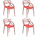 Totò Piccinni Sedia INFINITY EYE Impilabile Design Moderno in Polipropilene (Rosso, 4 Pz)